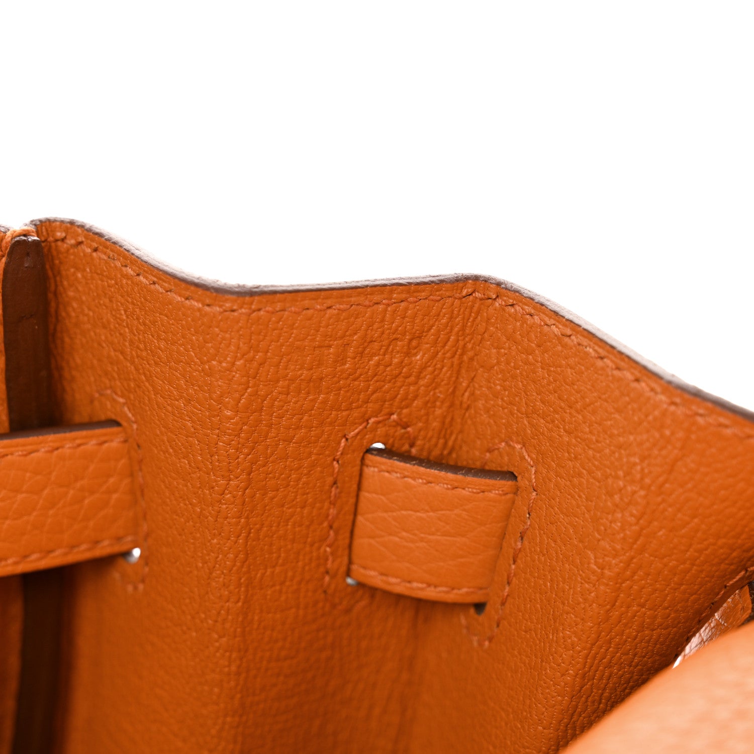 Hermes Taurillon Clemence Kelly Retourne 35 Orange 7 of 10