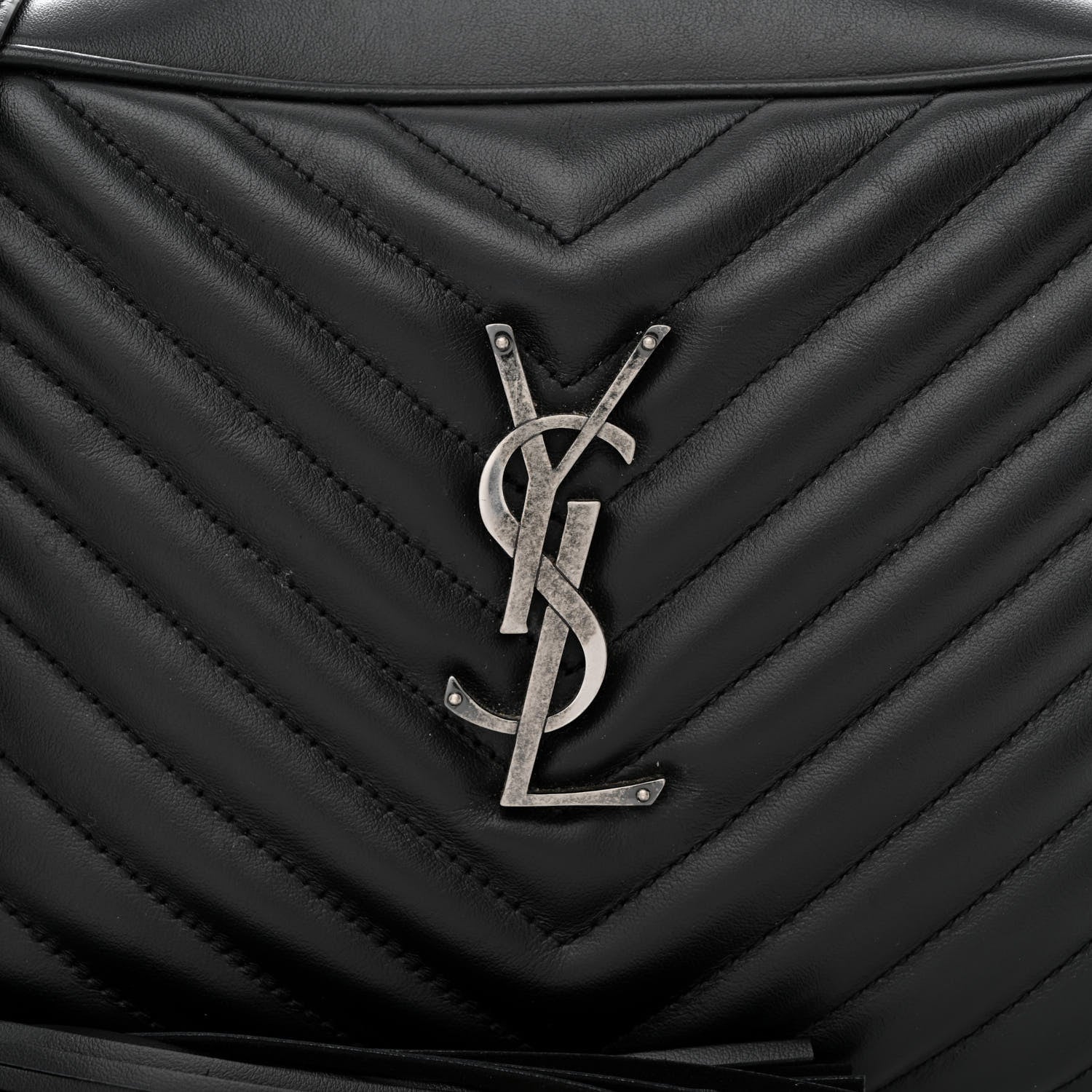Saint Laurent Calfskin Matelasse Monogram Lou Camera Bag Black 8 of 10
