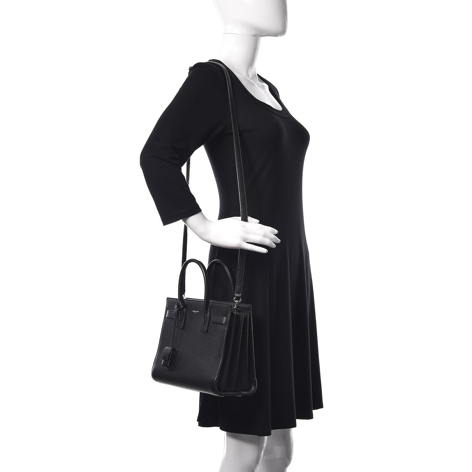 Saint Laurent Grained Calfskin Baby Sac De Jour Black 2 of 14