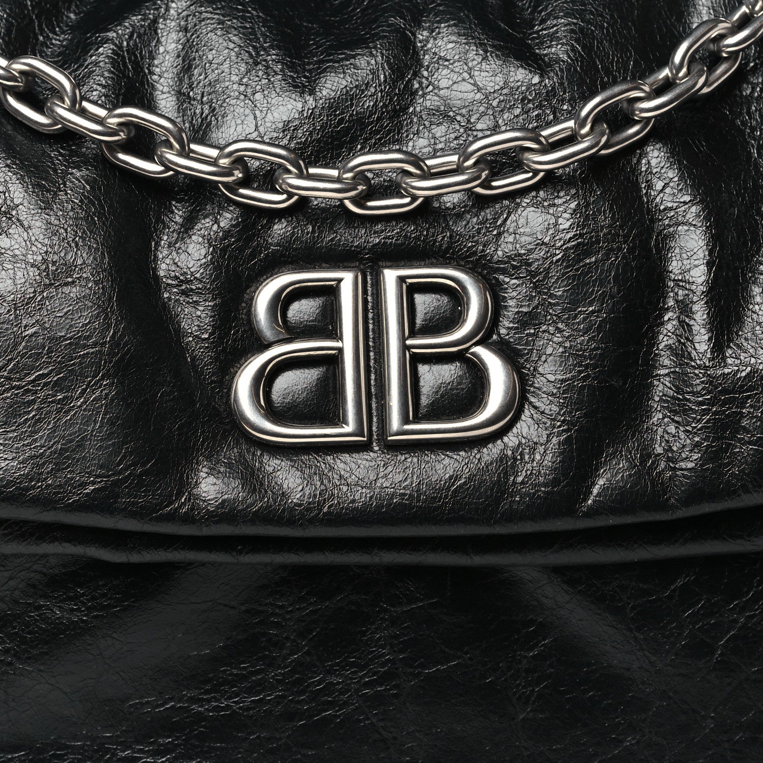 Balenciaga Arena Calfskin Medium Monaco Chain Shoulder Bag Black 8 of 10