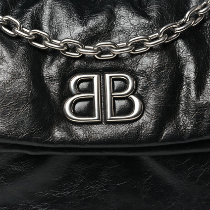 Balenciaga Arena Calfskin Medium Monaco Chain Shoulder Bag Black 8 of 10