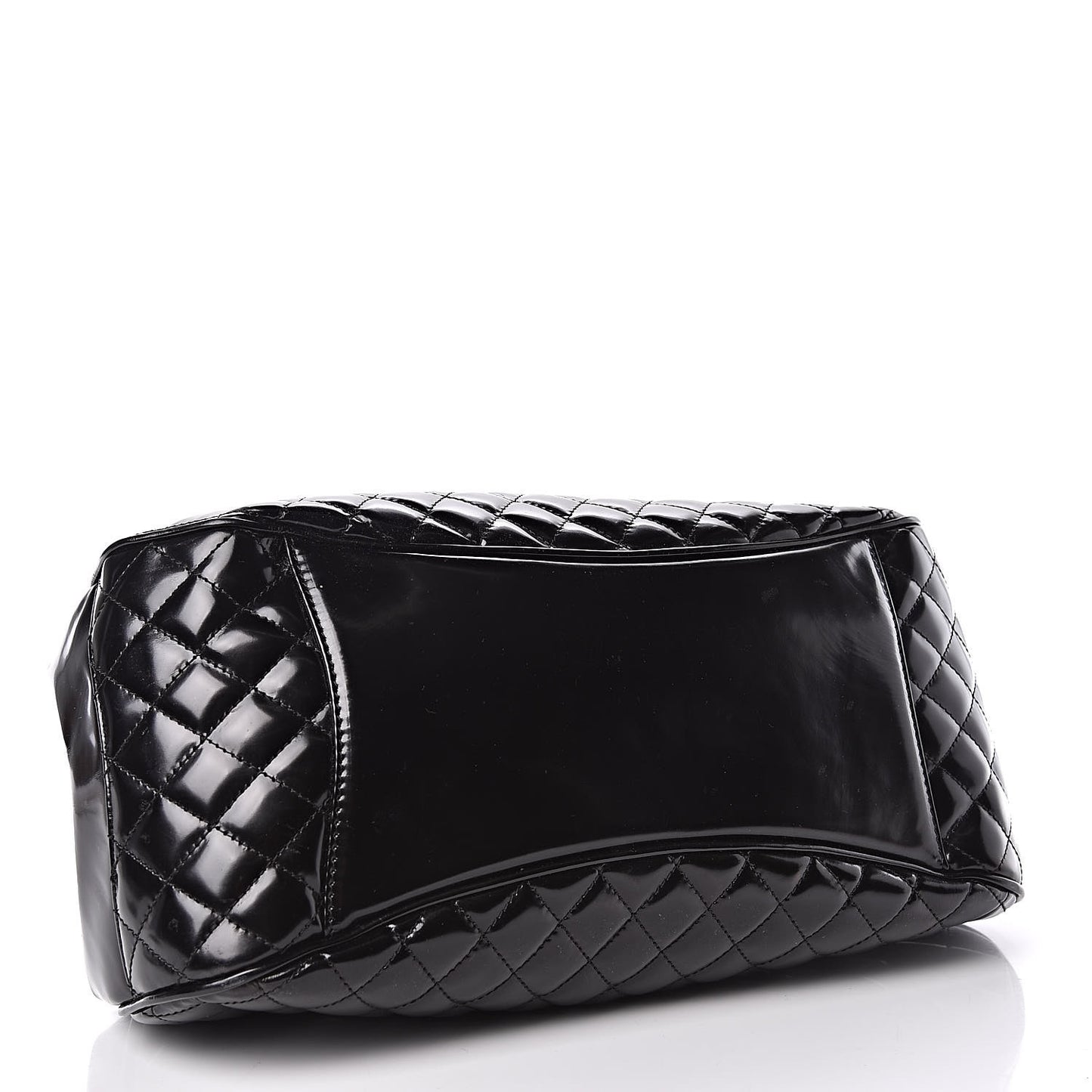 Glazed Calfskin Quilted Small Mademoiselle Frame Bag Black