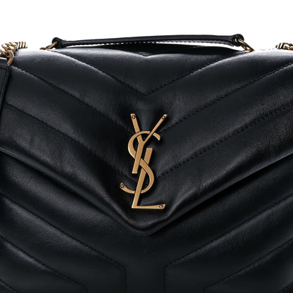 Saint Laurent Calfskin Y Quilted Monogram Small Loulou Chain Satchel Black 8 of 11