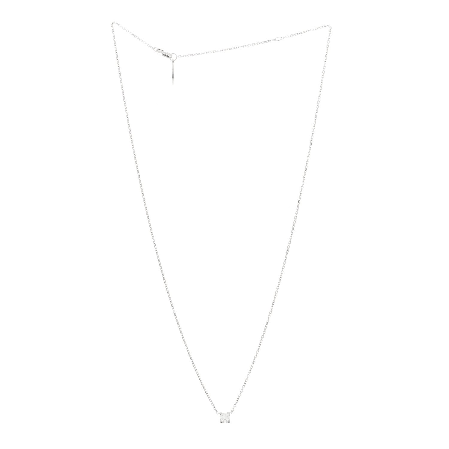 Cartier 18K White Gold Diamond .24ct C De Cartier Pendant Necklace 3 of 4