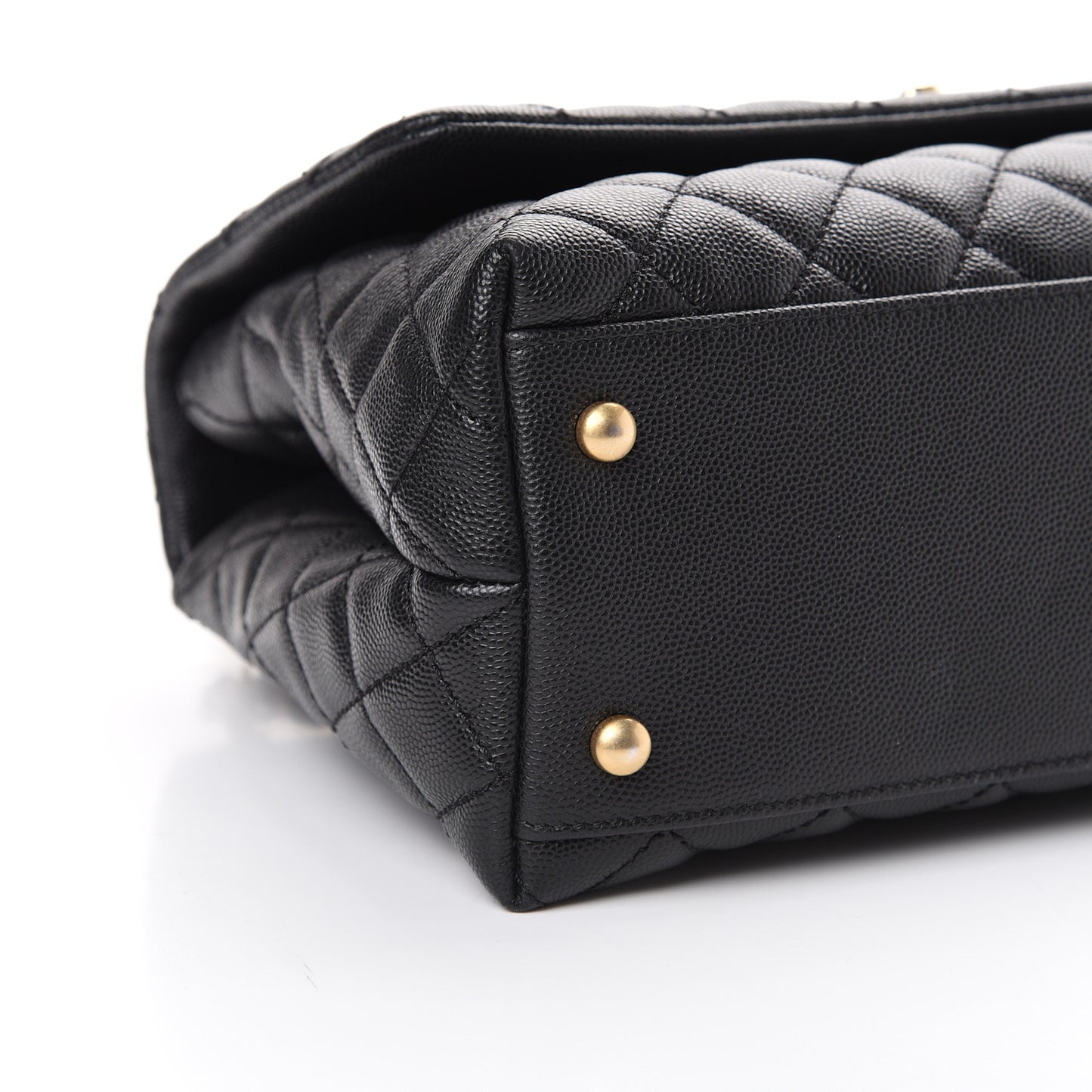 Caviar Quilted Small Coco Handle Flap Black