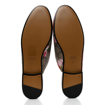 Gucci GG Supreme Monogram Blooms Womens Princetown Slippers 37 Beige Multicolor Dry Rose 5 of 9