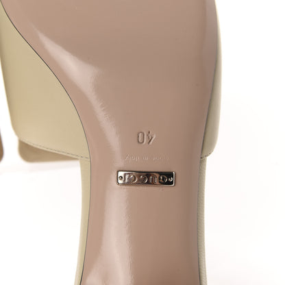 Gucci Malaga Kid Crystal Square G Madelyn Mules 40 Vintage White 9 of 10