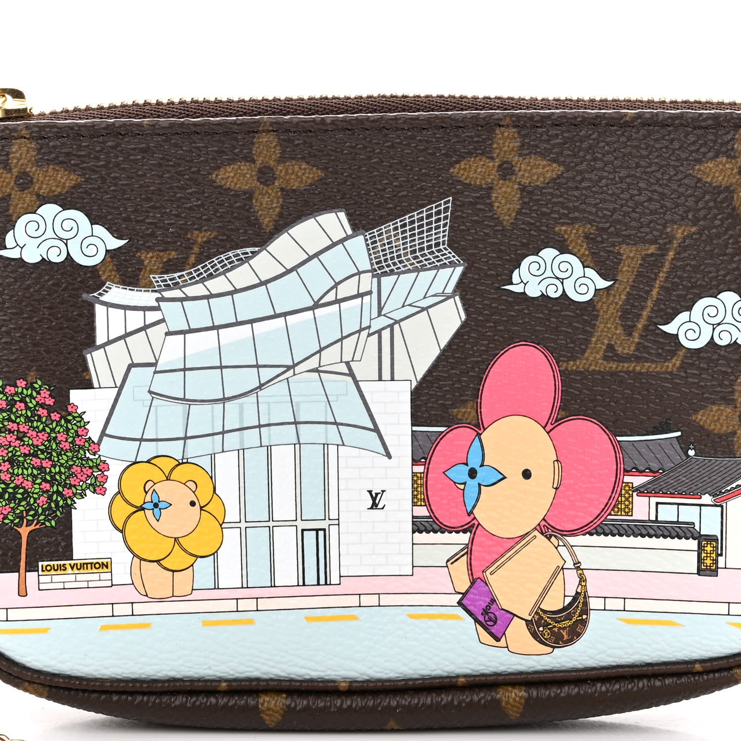 Louis Vuitton Monogram 2022 Christmas Animation Seoul Mini Pochette Accessories Fuchsia 8 of 10