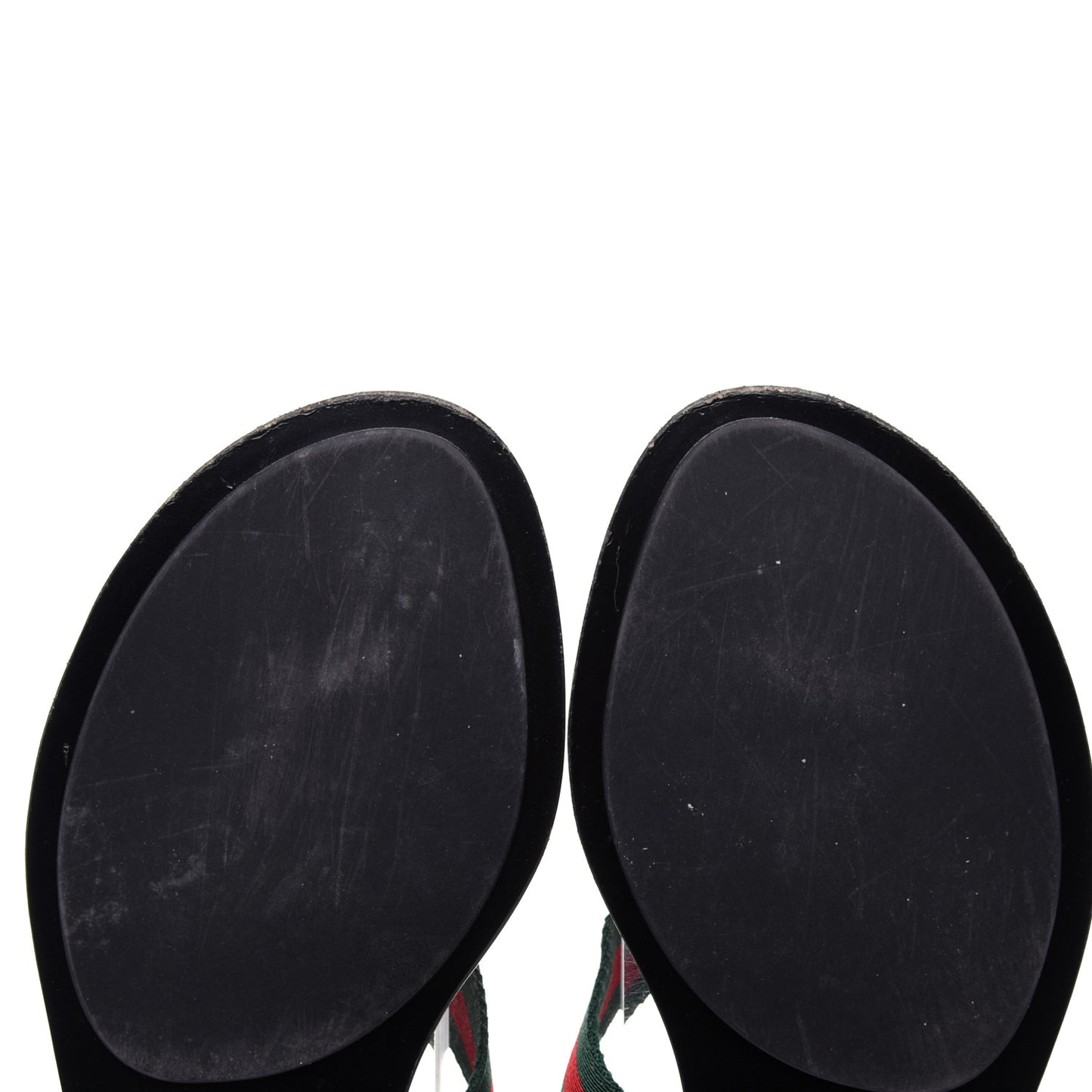 Nylon Guccissima Web Womens Thong Sandals 38.5 Green Red Black