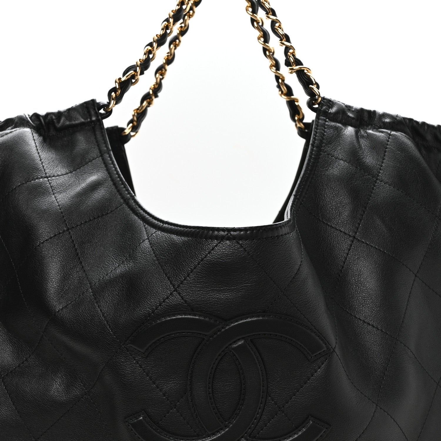 Chanel Lambskin Quilted Neo Cabas Shopping Tote Black 9 of 11