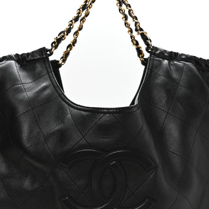 Chanel Lambskin Quilted Neo Cabas Shopping Tote Black 9 of 11