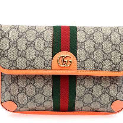Gucci GG Supreme Monogram Web Small Ophidia Belt Bag Beige Ebony Orange 8 of 10
