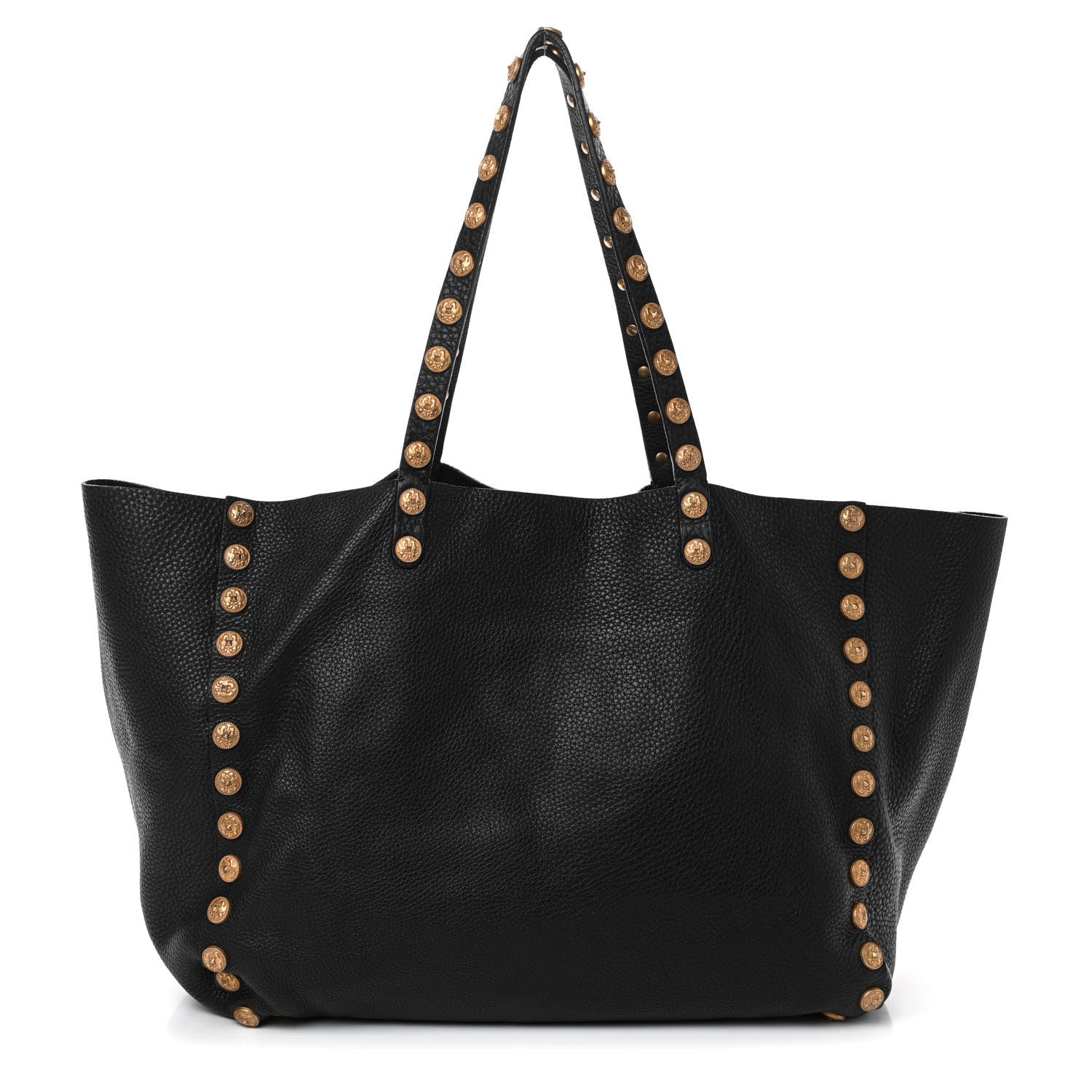 Valentino Garavani Grained Calfskin Large Studded Zodiac Tote Black 1 of 11