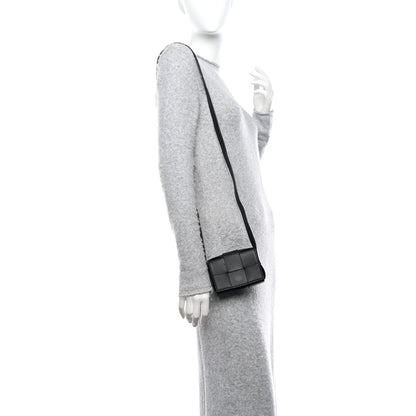 Bottega Veneta Lambskin Maxi Intrecciato Extra Mini Cassette Crossbody Bag Black 2 of 10