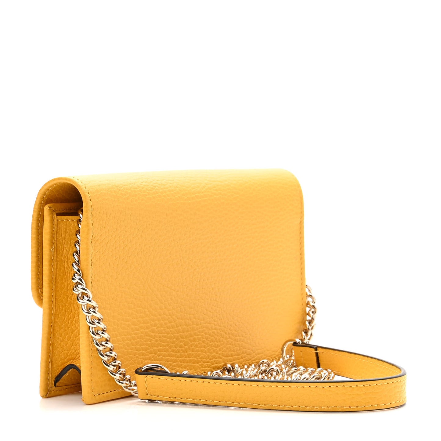Dollar Calfskin Interlocking G Chain Wallet New Buttercup