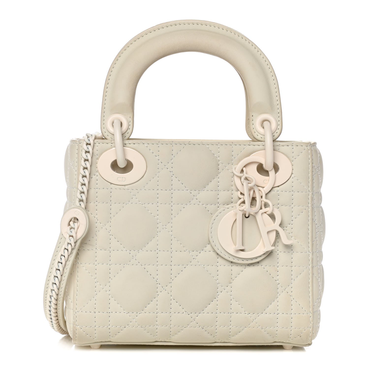 Christian Dior Ultra Matte Calfskin Cannage Mini Lady Dior White 1 of 20