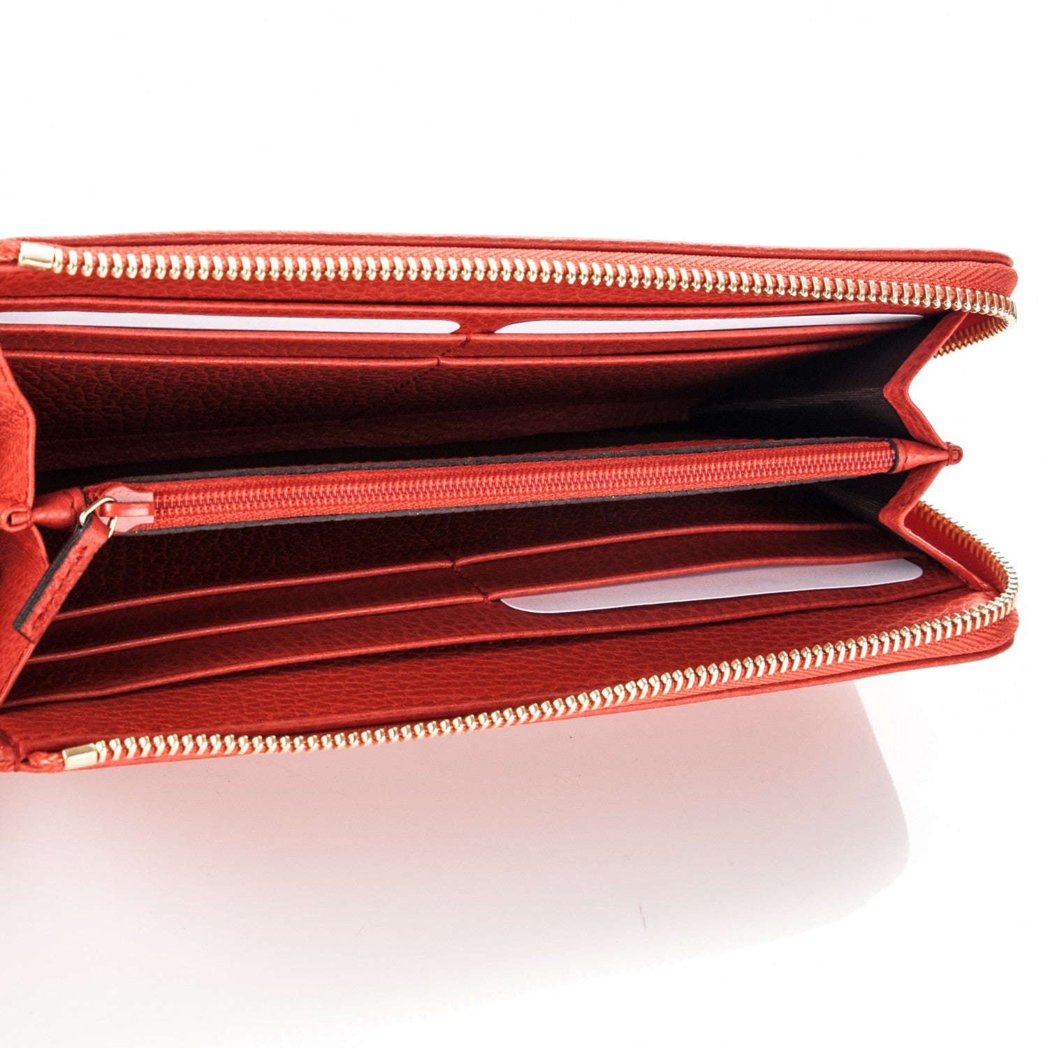 Gucci Pebbled Calfskin Donna Long Wallet Red 5 of 7