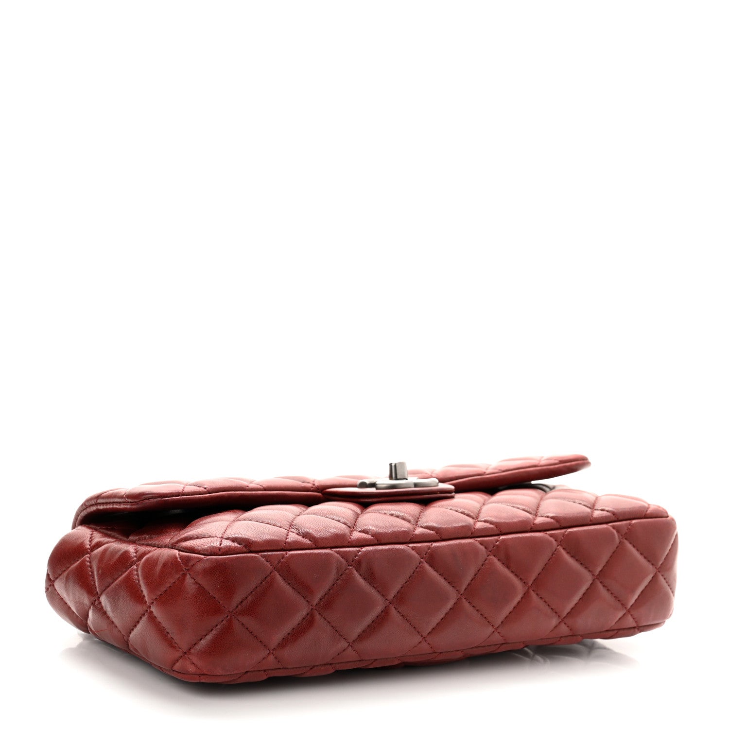 Chanel Lambskin Quilted East West Flap Dark Red 4 of 10