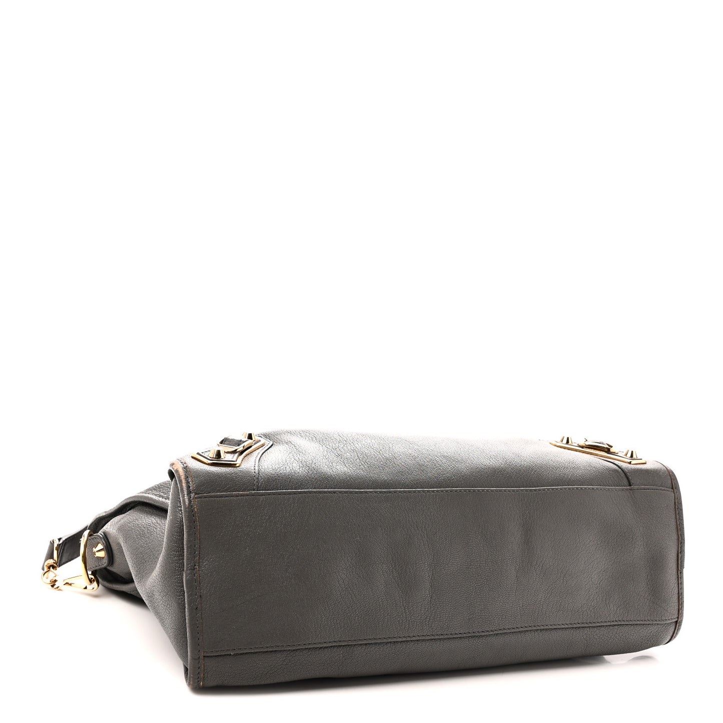 Chevre Gold Metallic Edge Hardware City Gris Acier