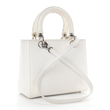 Christian Dior Deerskin Floral Printed Medium Lady Dior White 3 of 13