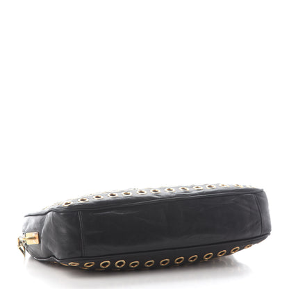 Prada Nappa Metal Grommet Bauletto Black 3 of 7