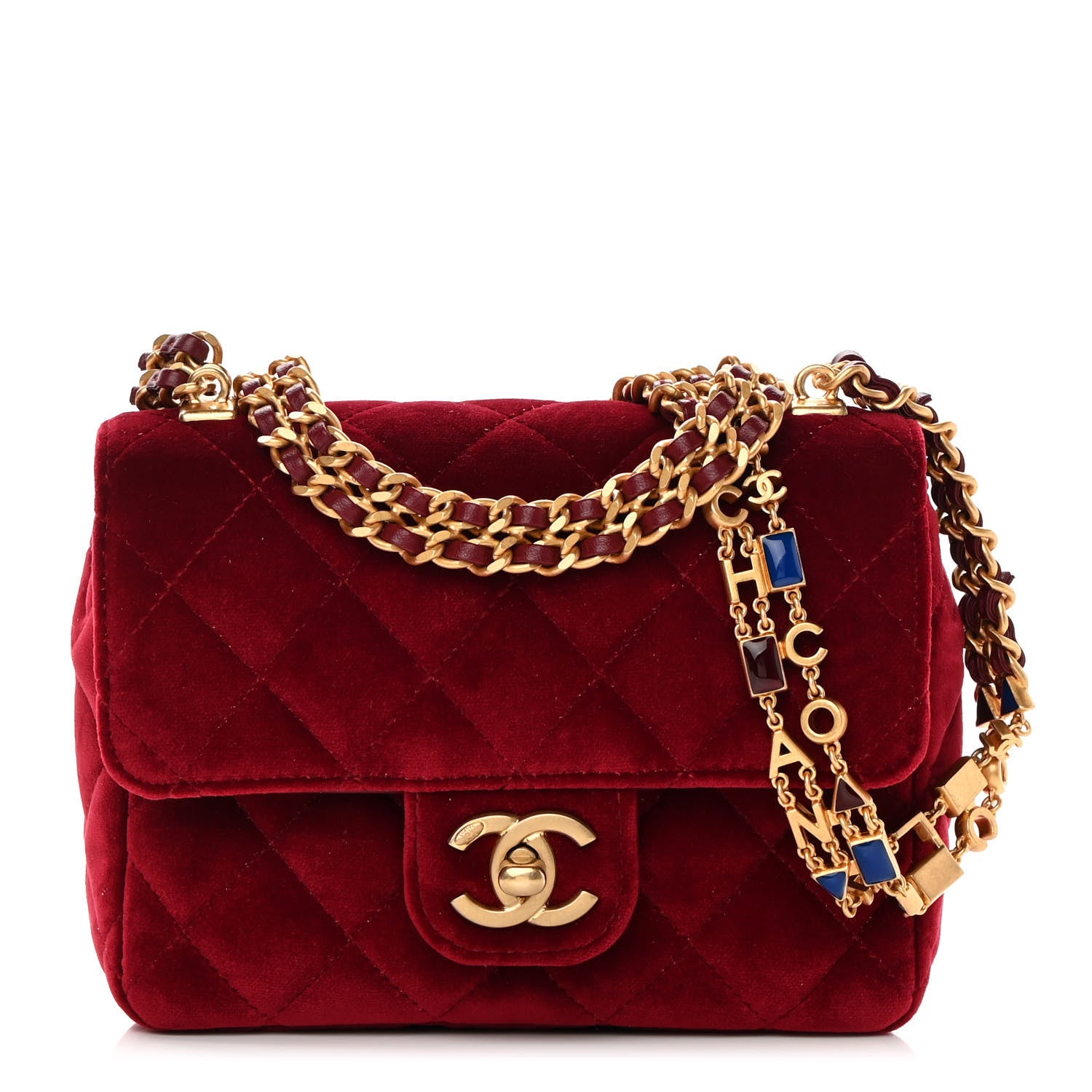 Chanel Velvet Enamel Mini Flap Red 1 of 13