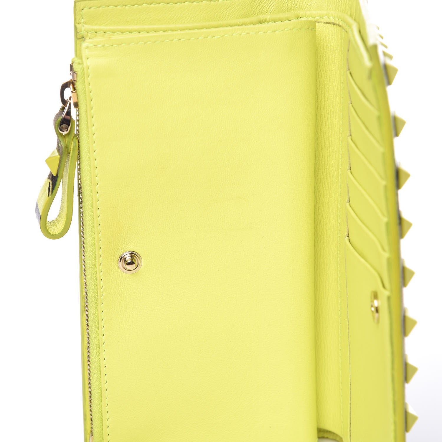 Valentino Garavani Nappa Canvas Camouflage Rockstud Continental Wallet Yellow 13 of 14