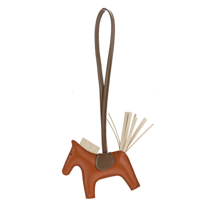 Hermes Milo Lambskin Grigri Rodeo Horse Bag Charm PM Gold Craie Etoupe 1 of 4
