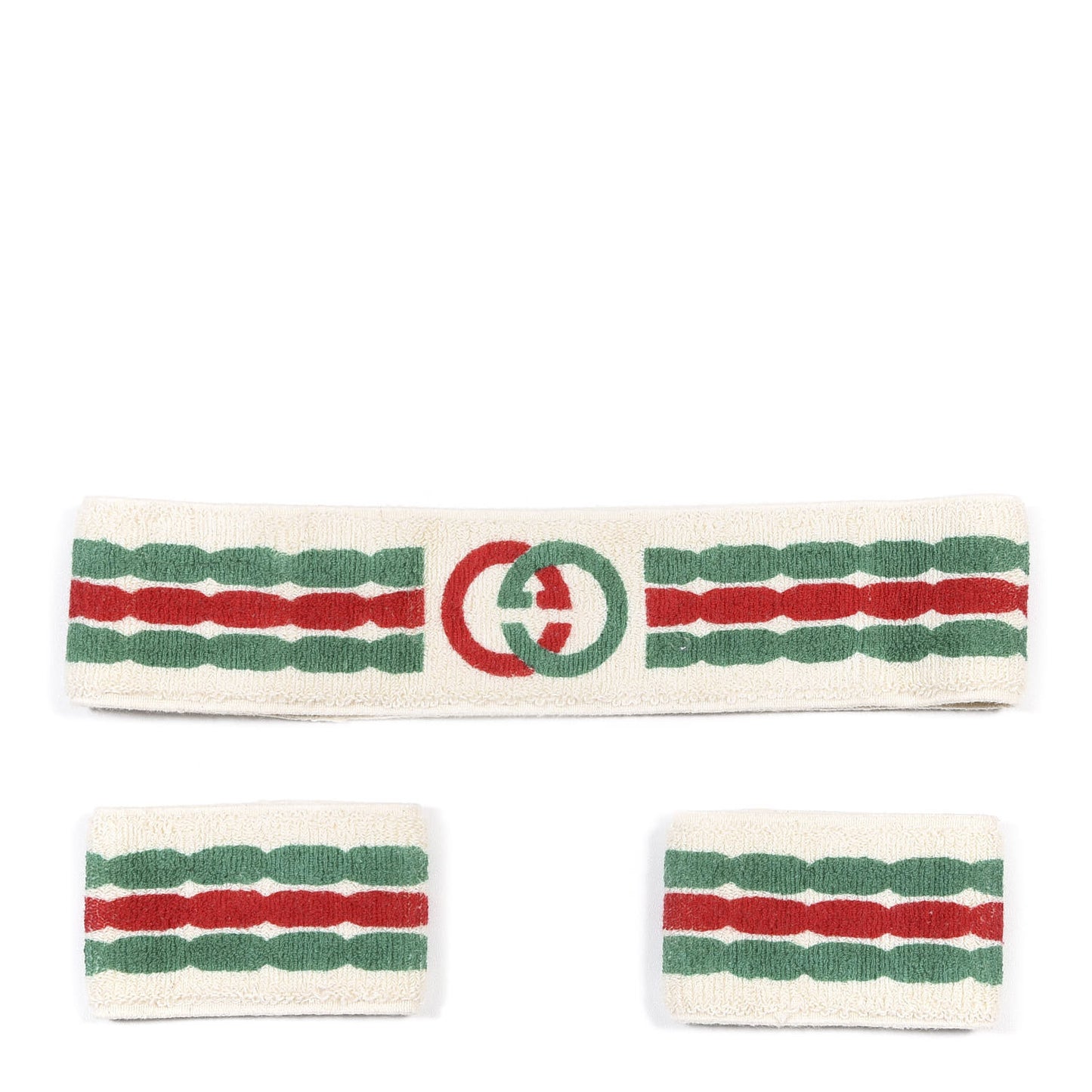 Cotton Interlocking G Headband and Wrist Set M Multicolor
