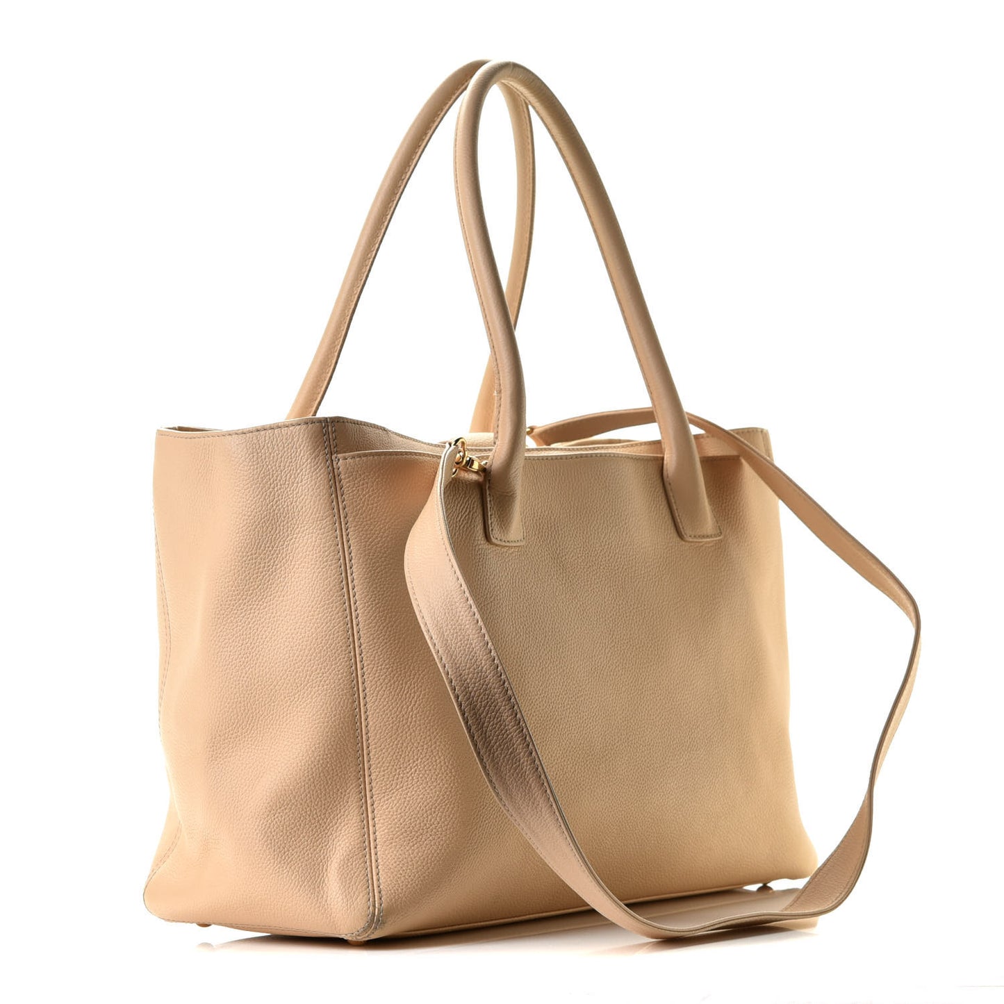 Calfskin Cerf Executive Shopper Tote Beige