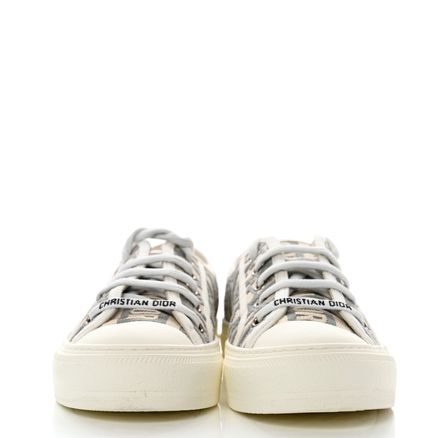 Christian Dior Canvas Oblique Walk'N'Dior Low Top Sneakers 36.5 Grey Stone 2 of 8