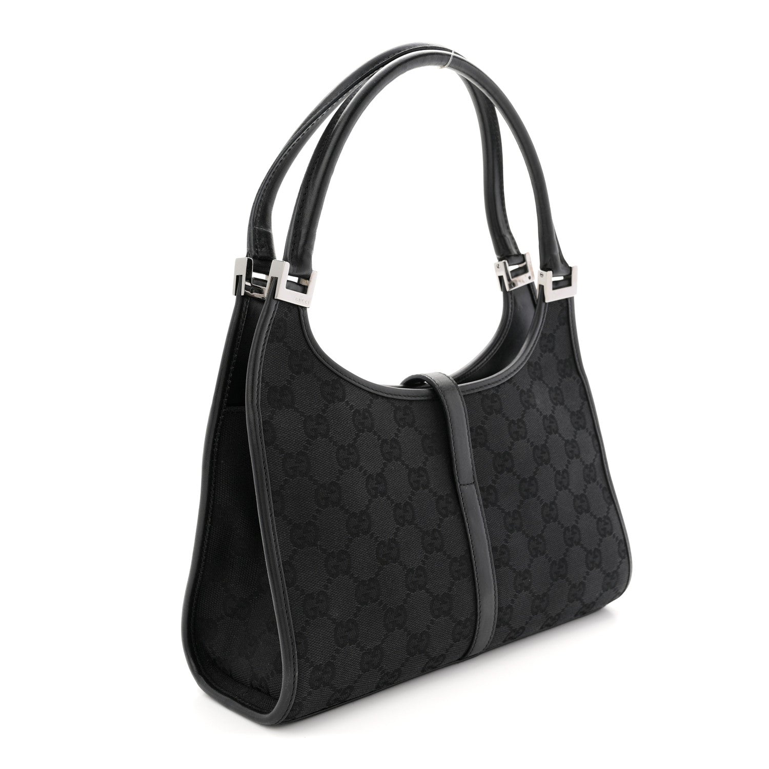 Gucci Monogram Bardot Shoulder Bag Black 3 of 12