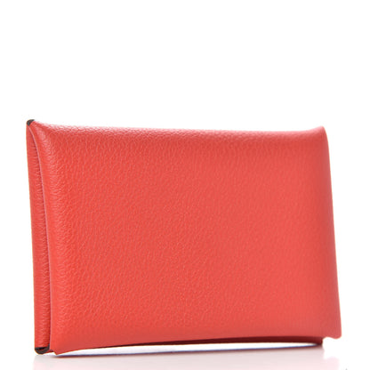 Hermes Evercolor Calvi Card Case Capucine 3 of 6