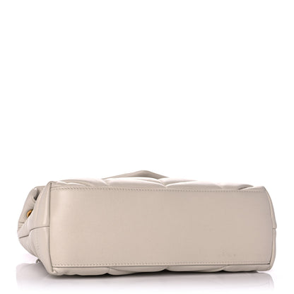 Saint Laurent Lambskin Quilted Small Loulou Puffer Monogram Chain Satchel Blanc Vintage 4 of 11