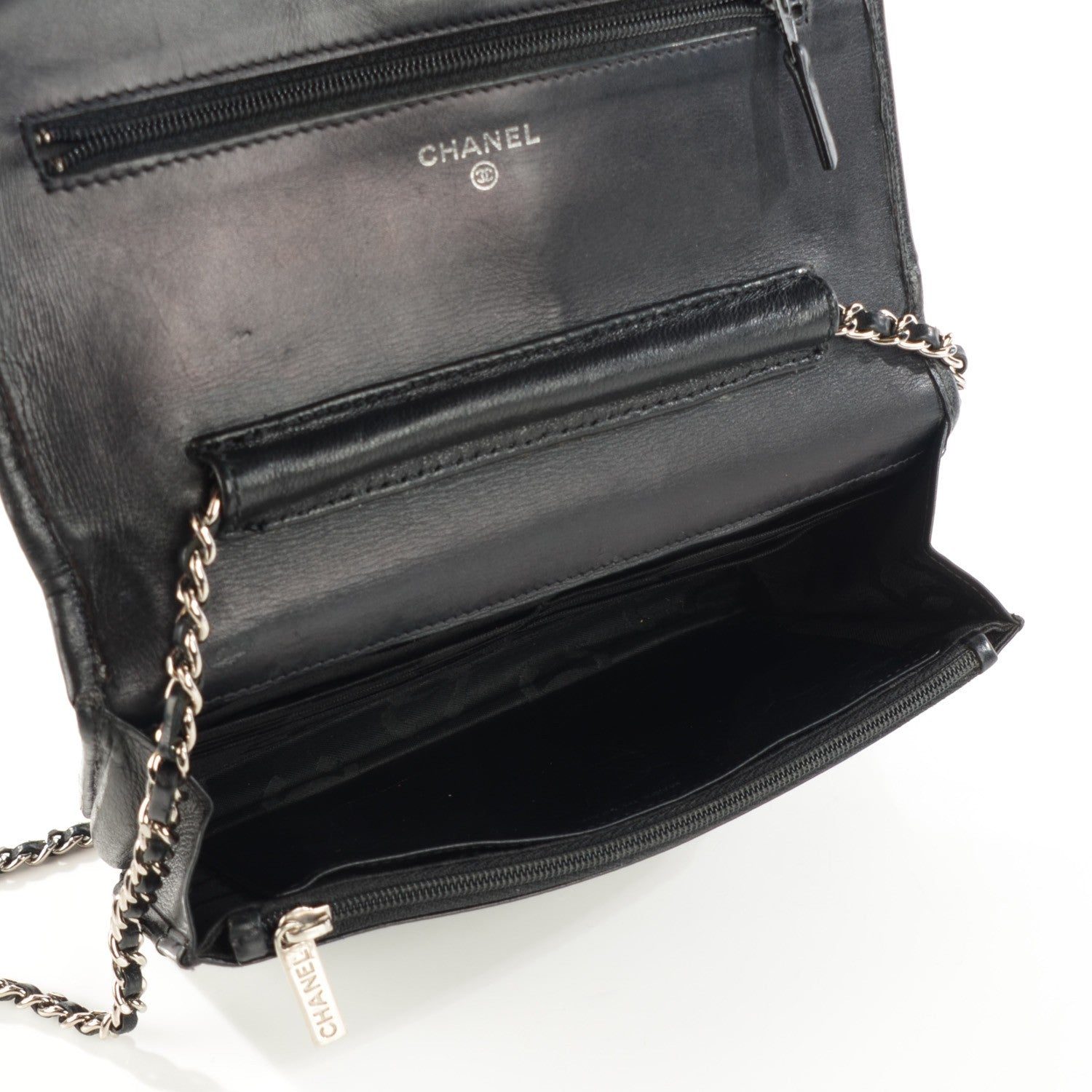 Chanel Calfskin Quilted Cambon Wallet On Chain WOC Black 5 of 16