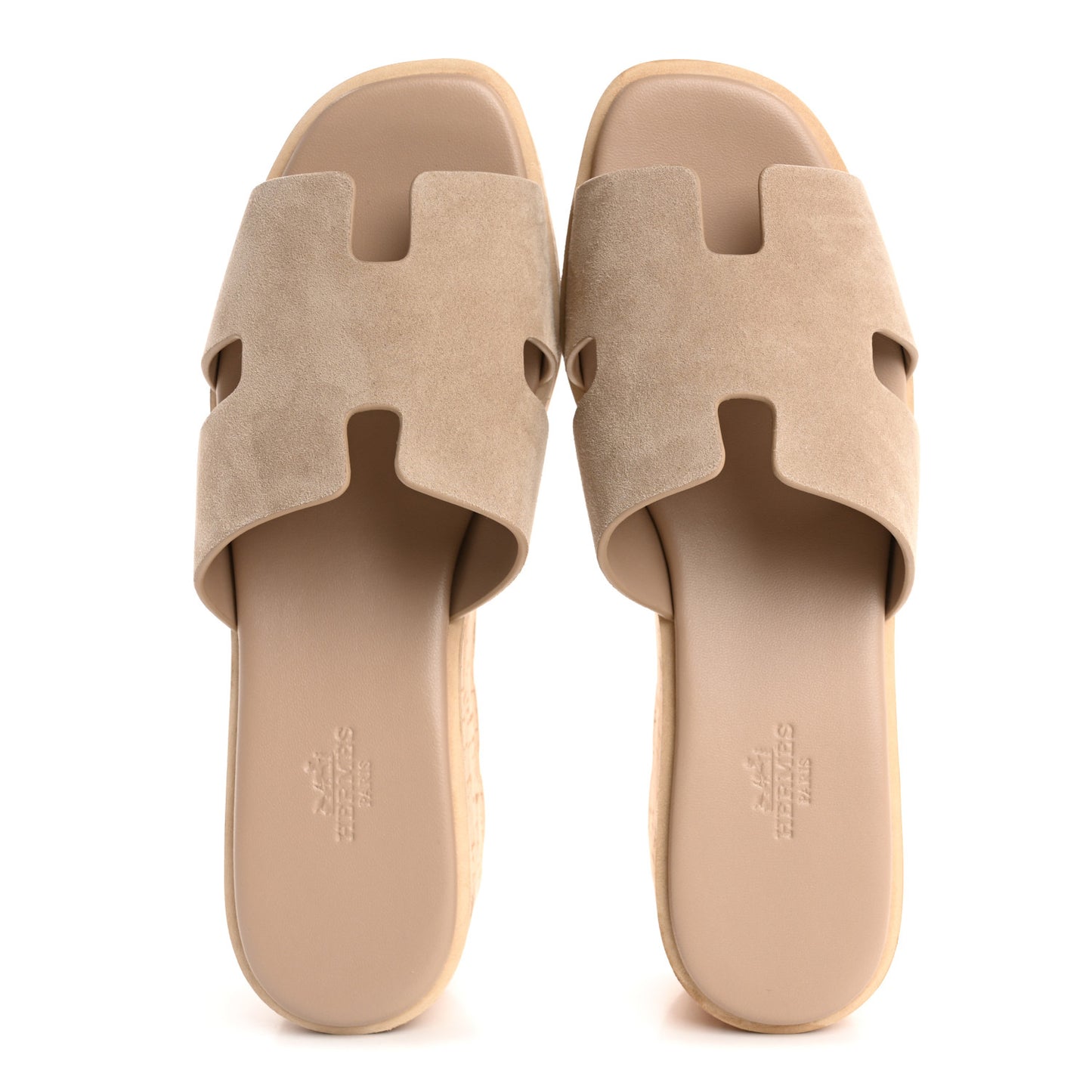 Suede Goatskin Cork Eze 30 Sandals 38 Beige Argile