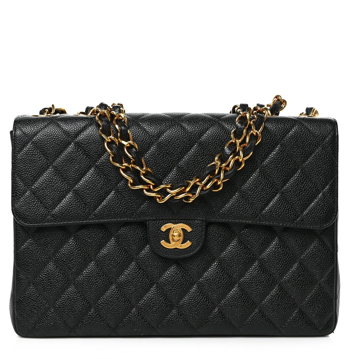 Caviar Quilted Jumbo Single Flap Black