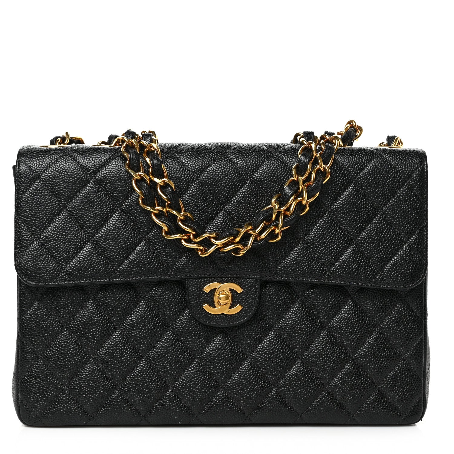 Chanel Caviar Quilted Jumbo Single Flap Black 1 of 10
