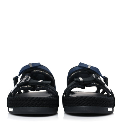 Christian Dior Technical Fabric Oblique Mens Atlas Sandals 40 Black Blue 2 of 8