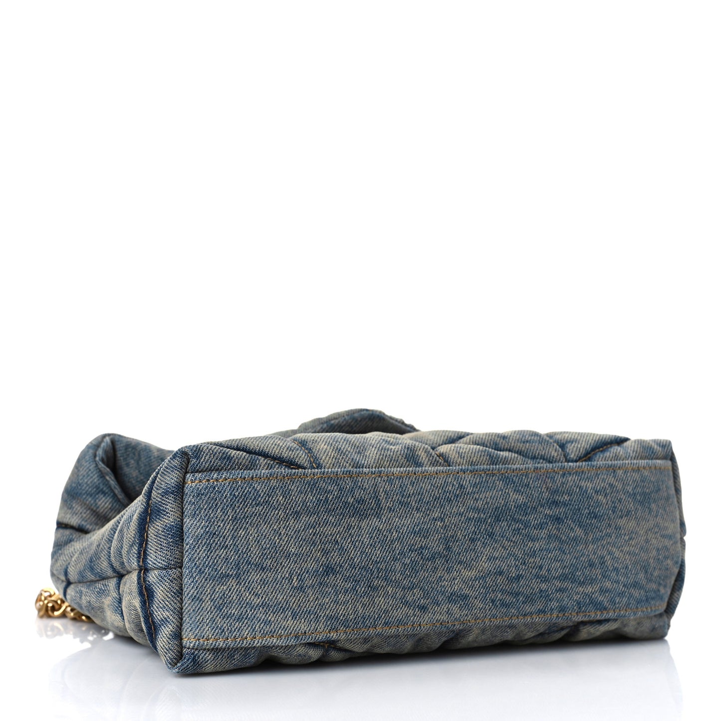 Denim Quilted Toy Loulou Puffer Monogram Chain Satchel Rodeo Blue