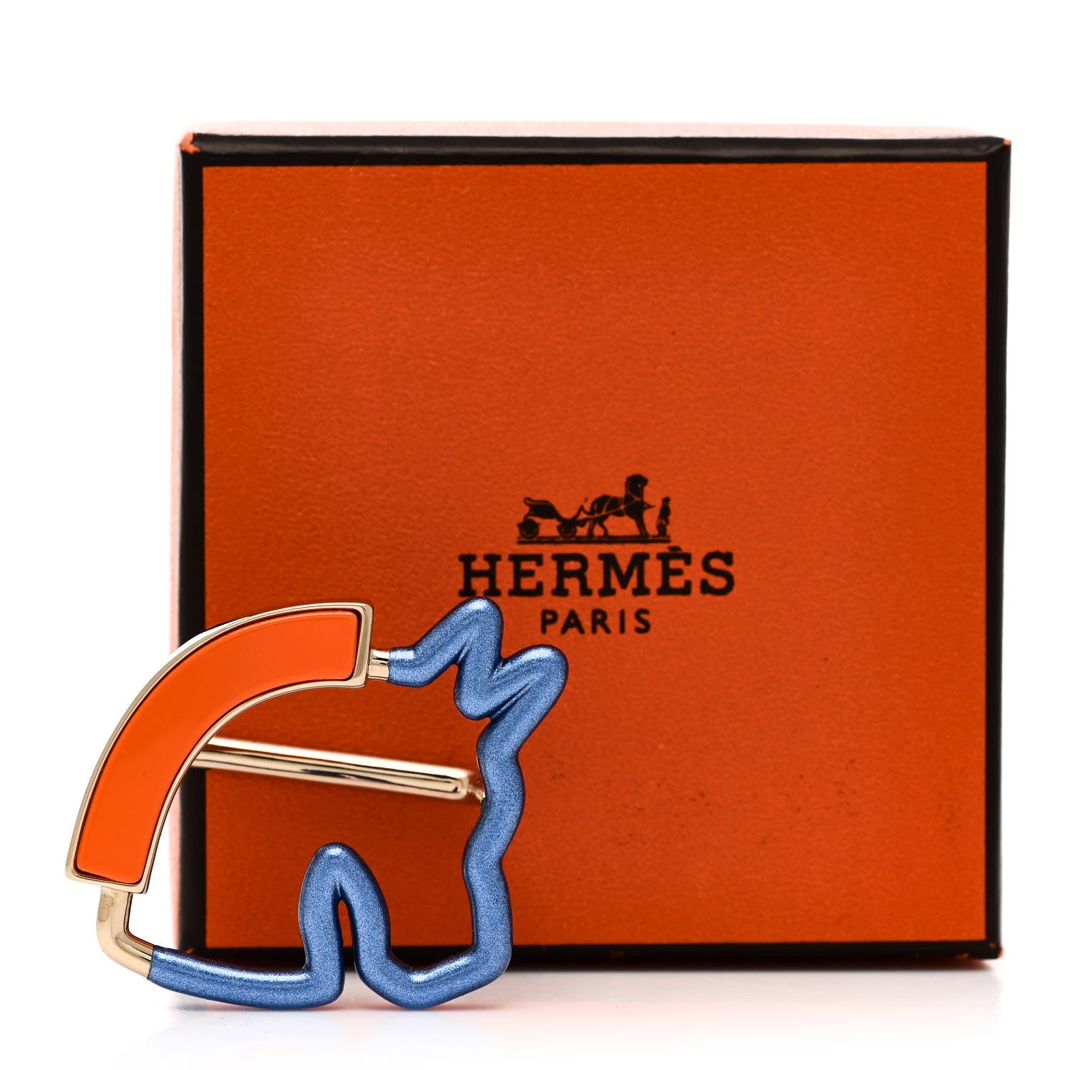 Hermes Permabrass Lacquered Cheval Neon Scarf Ring 4 of 4
