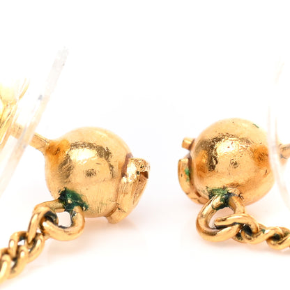 Chanel CC Drop Earrings Matte Gold 5 of 6
