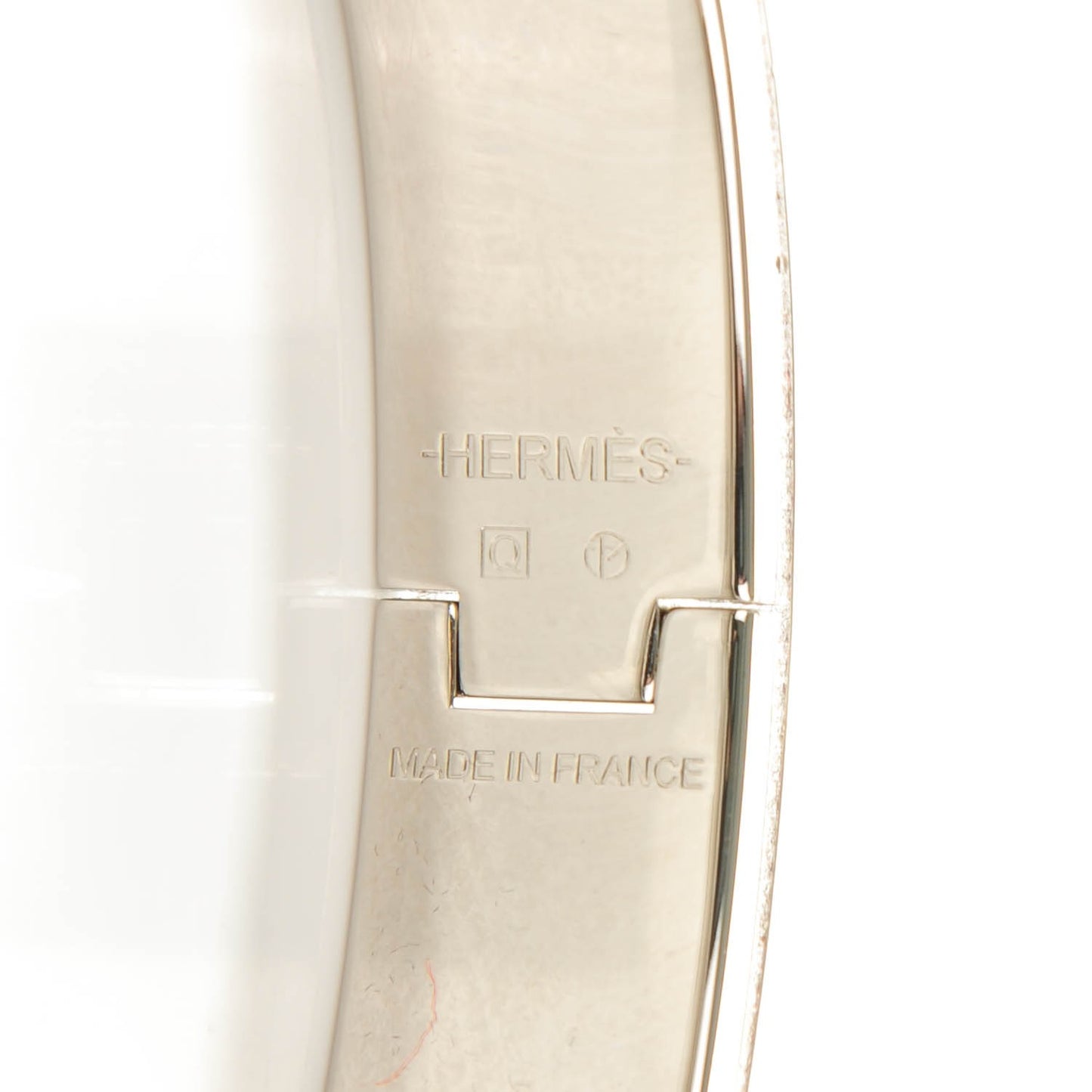 Enamel Narrow Clic Clac H Bracelet GM White