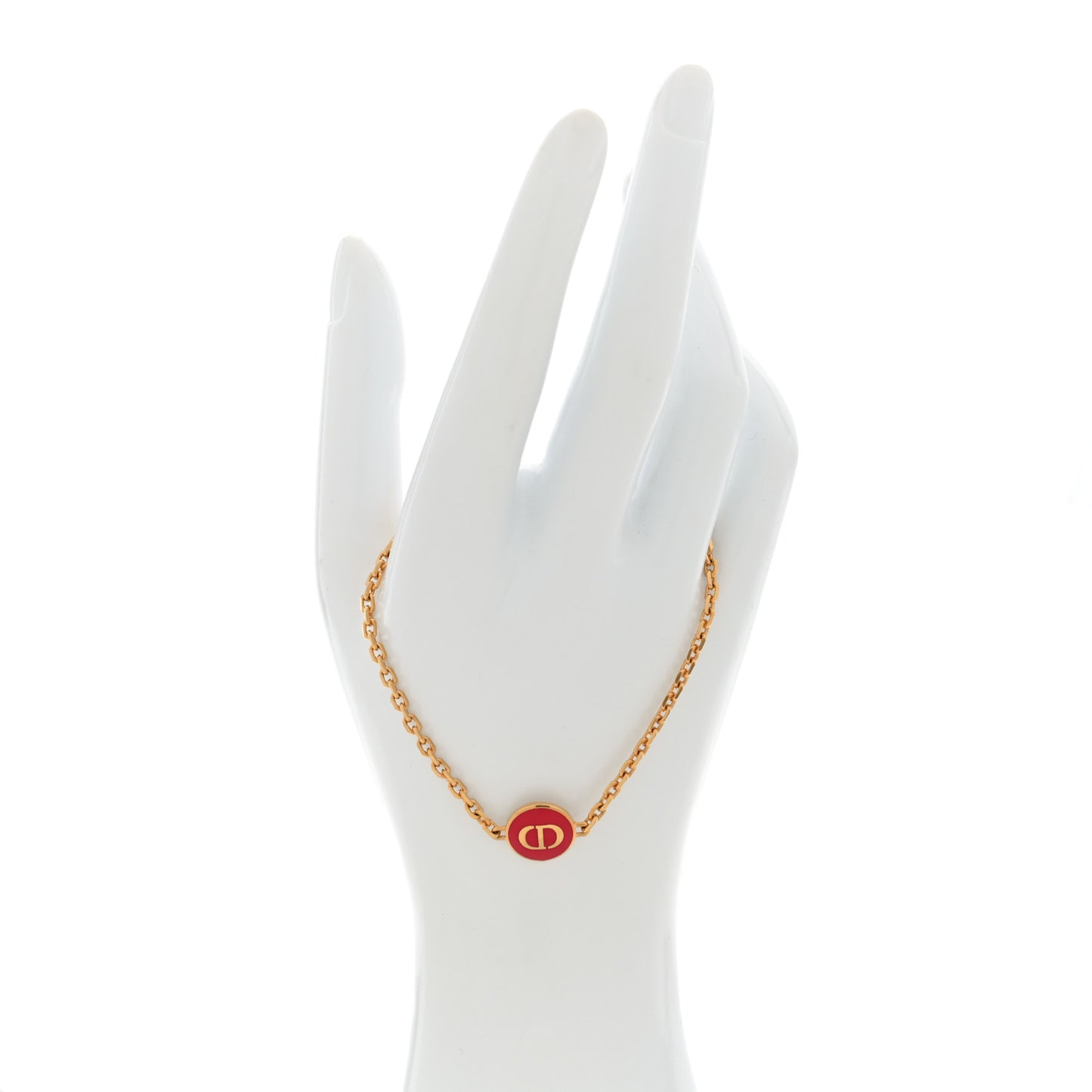 Metal Enamel Petit CD Bracelet Red