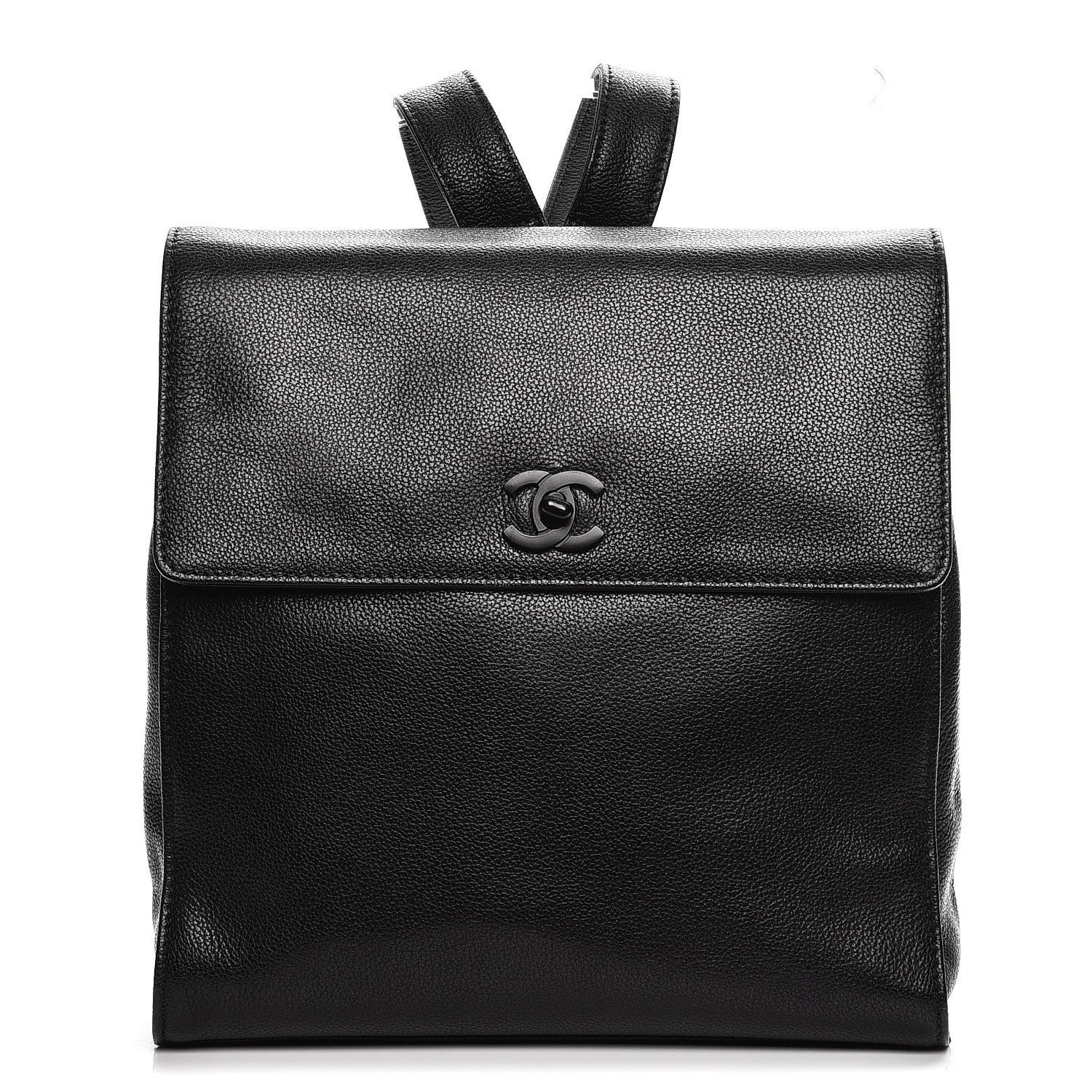 Chanel Grained Calfskin CC Backpack Black 1 of 8