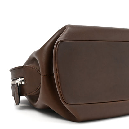 The Row Polished Saddle Calfskin Agnes Bag Deep Brown 9 of 9