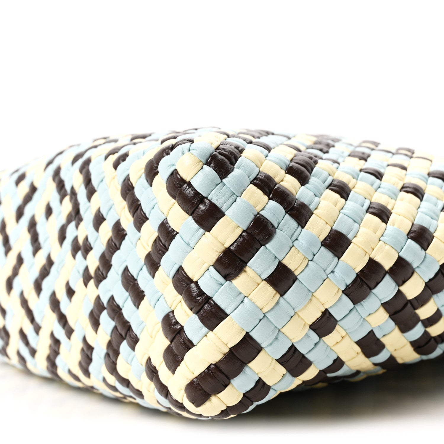 Bottega Veneta Calfskin Intreccio Tricolor Tosca Shoulder Bag Bitter Chocolate Zest Washed Topazio 10 of 11