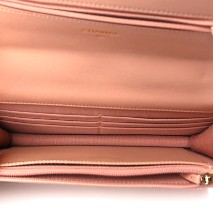 Chanel Lambskin Quilted Chanel 19 Wallet On Chain WOC Beige 5 of 12