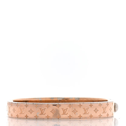 Louis Vuitton Brass Monogram Nanogram Cuff M Pink Gold 3 of 8
