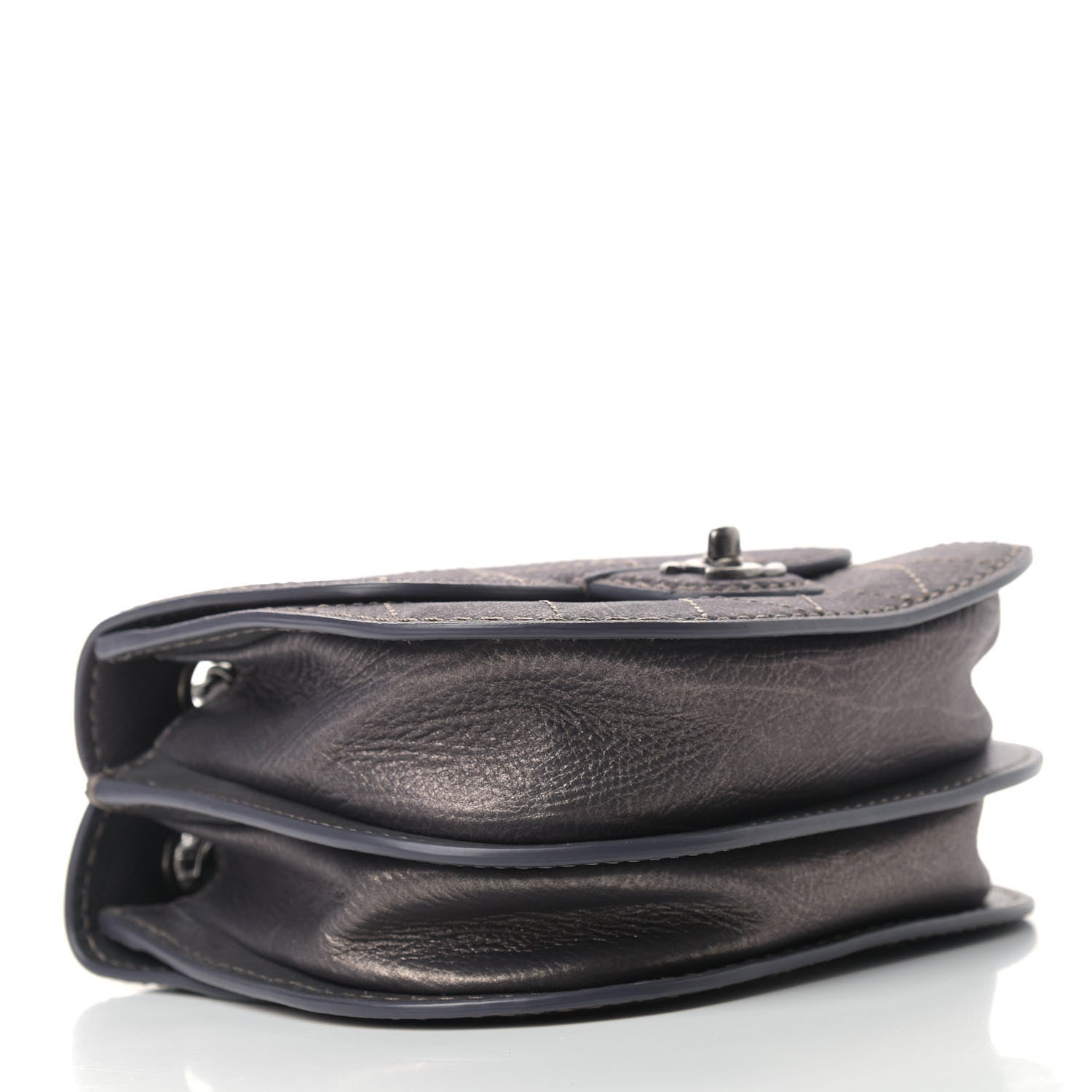 Chanel Metallic Calfskin Small Coco Twin Flap Dark Grey 3 of 8